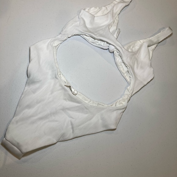 NWT Envya White Ribbed One Piece Bathing Suit Cut Outs | Large - Picture 5 of 7